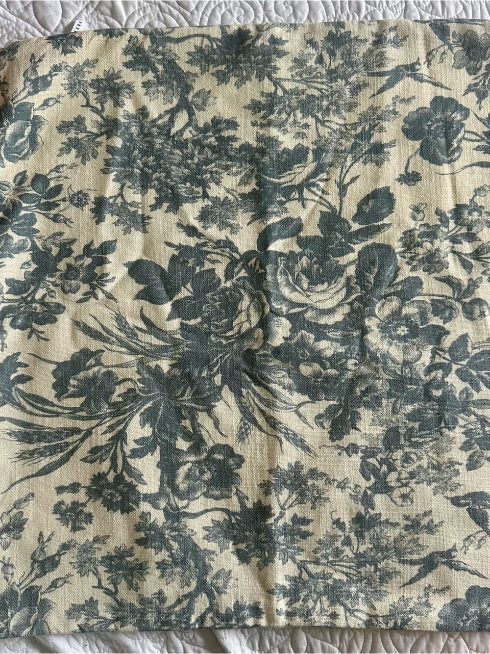 Pottery Barn Sorrel Toile Throw Pillow Cover in Blue on Cream